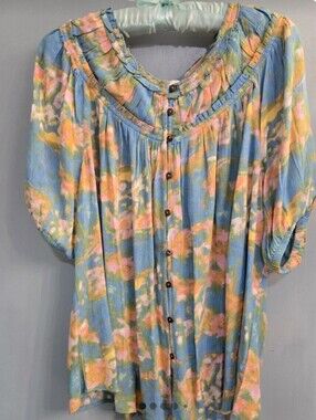 Pastel "Watercolor" Peasant Style BBlouse